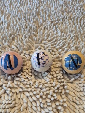 EUC Set of 3 Monogram Decorative Balls - J E N